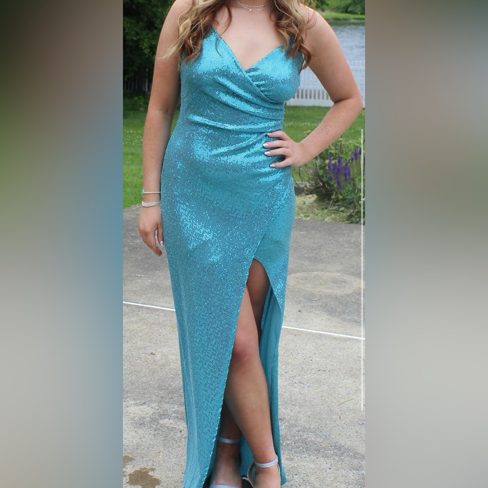 Emerald Sundae teal blue prom dress